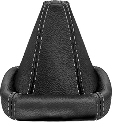 L & P Car Design L&P A0025 Schaltsack Schaltmanschette kompatibel mit VW Golf 2 II 3 III Polo 6N Passat 35i UVM. 100% Echtleder Leder Schwarz Naht Grau