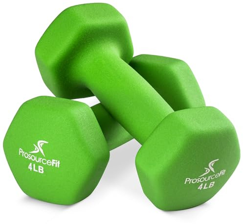 ProsourceFit Neoprene Dumbbell Coated for Non-Slip Grip, 4 LB