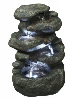 4 Fall Rock LED Lit Indoor Water Feature Ideal for Feng Shui