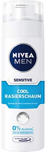 NIVEA Men, 2er Kühlender Rasierschaum für Männer Sensitiv Cool, 2 x 200 ml