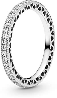 PANDORA Damen-Ring Unendliche Herzen 925 Silber Zirkonia transparent Gr. 56 (17.8) - 190963CZ-56