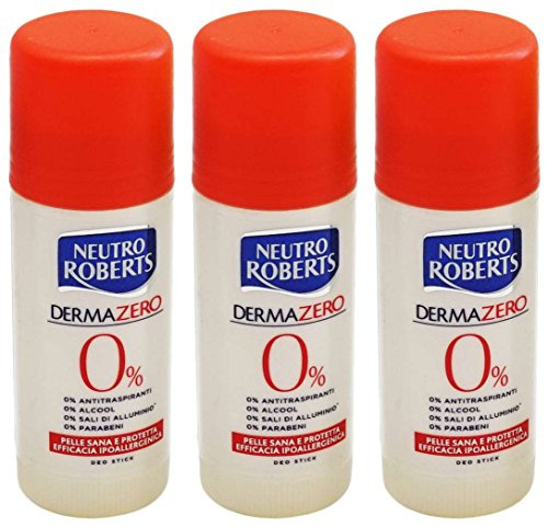3 x Neutro Roberts Dermazero deodorant stick deodorant stick 40 ml allergivänliga
