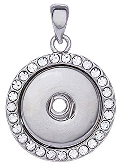 Morella Damen Click-Button Träger - Anhänger mit Zirkoniasteinen für Click-Button