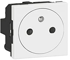 Legrand LEG99624 Steckdose mit Erdung, bündig, zum Einbauen, für Mosaic-System geeignet