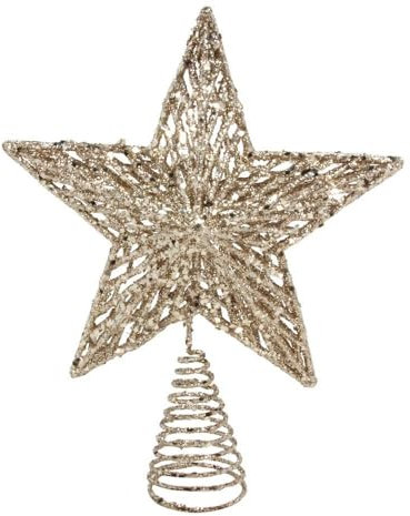 Gisela Graham, Weihnachtsbaumspitze, Design: glitzernder Stern, silberfarben