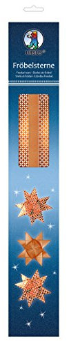 Ursus 34810000 - Papierstreifen für Fröbelsterne, kupfer/weiß, aus hochwertigem Bastelpapier, 80 Streifen in 2 verschiedenen Designs für ca. 20 Sterne, Bastelklassiker zur Weihnachtszeit