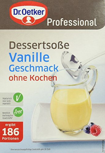 Dr. Oetker Professional, Dessertsoße Vanille-Geschmack, Ohne Kochen, Soßenpulver in 1 kg Packung, 1-39-206072