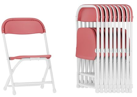 Flash Furniture Paquete de 10 sillas Plegables de plástico para niños, Color borgoña, Juego de 10