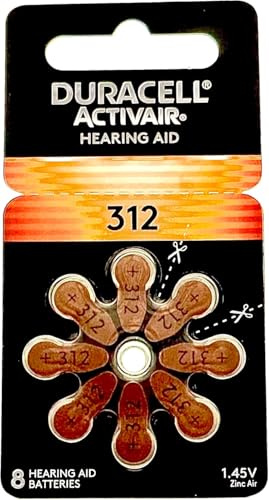 Duracell Activair Hearing Aid Batteries Size 312 (80 Batteries), Brown