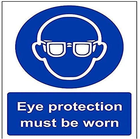 vsafety 41041 an-r Eye Protection must be worn Pflicht Schutzbekleidung Zeichen, starrer Kunststoff, Porträt, 150 mm x 200 mm, blau