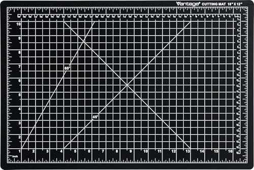 Dahle 10671 Vantage självläkande skärmatta, 30 cm x 45 cm, svart, 5 lager PVC-konstruktion, 1/2 tum gallerlinjer, självläkande för maximal hållbarhet, perfekt för beskärning av foton, skärning, sömnad och hantverk