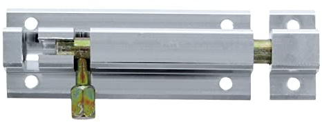Amig - Pasador de Sobreponer - 300 x 30 mm - Adecuado en Puertas de Paso de Madera - Cantos Cuadrados - Pestillo para Baño, Dormitorio o Despacho - Cerrojo de Seguridad - Aluminio Plateado
