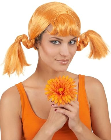 Verrückte Zopf-Perücke orange