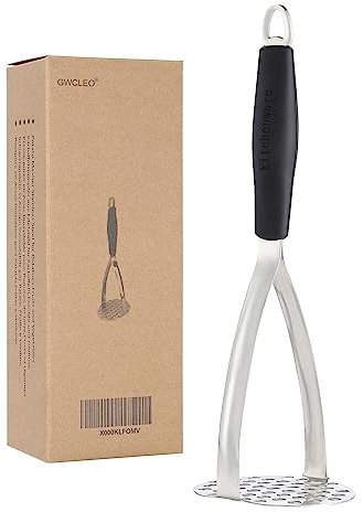 GWCLEO Pasapurés,Manual Prensa de Patatas de Grueso Acero Inoxidable,Trituradoras de Papas con Mango de Silicona para Frutas y Verduras