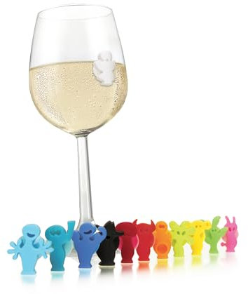 Vacu Vin 1886060 GlassMarker Party People 12er Set, Einheitsgröße (12er Pack), Bunt