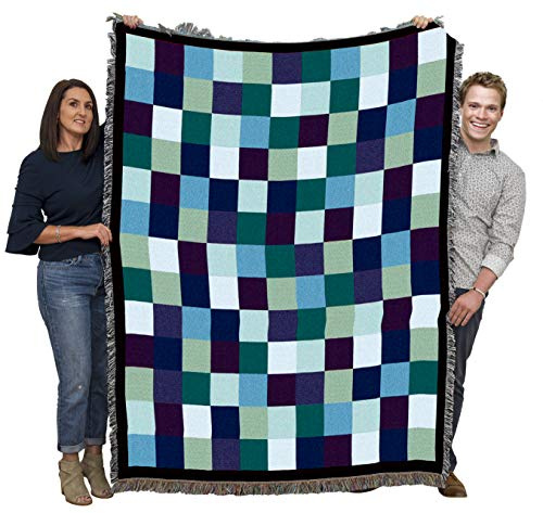 Pure Country Weavers Patchwork Blanket - Gift Tapestry Throw Woven from Cotton - Made in The USA (72x54)