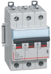 408062 Disjoncteur Tripolaire 32a - 3p Courbe D - 6/10ka - à Vis - Legrand Dx3