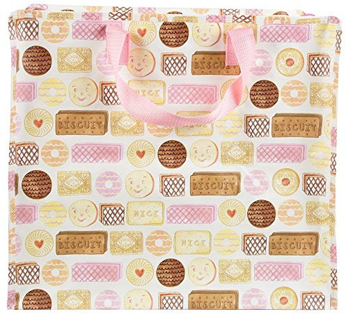 Sass and Belle Reusable Eco-Friendly Large Zipped Storage Laundry Shopping Bag - Very Strong Recycled material with Nylon Handle - Big Tea Party Biscuit Bag ideal for storing moving Clothes, Bedding