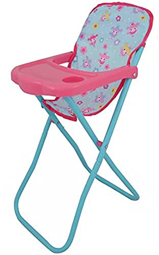DOLLSWORLD from Peterkin | Deluxe Doll's High Chair | Folding high chair with fabric seat, suitable for dolls up to 56cm | Dolls & Accessories | Ages 3+
