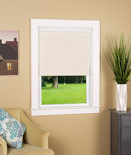 Green Mountain Vista Linen Cordless Blackout Roller Shade-Window Blind with Thermal Insulated UV Protection Fabric 35 W x 72 Long Color: Linen