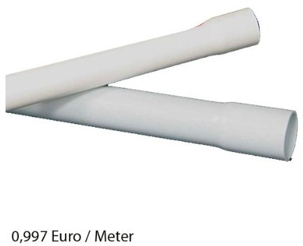 40m M40 40mm Kopos Elektrorohr Stangenrohr Leerrohr Elektrokabel-Rohr gemufft hellgrau PVC NEU