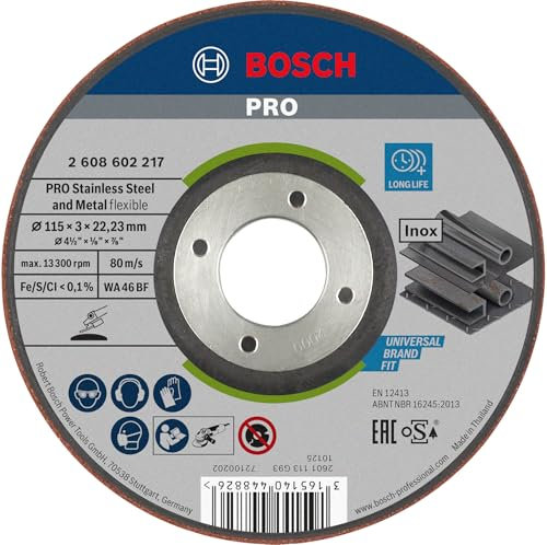 Bosch 2 608 602 217 - Muela de desbastar semiflexible - WA 46 BF, 115 mm, 3,0 mm (pack de 1)