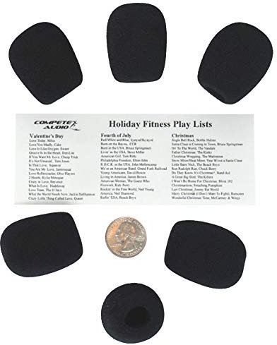 Compete Audio L6 Larger Foam Microphone Windscreens (Microphone Covers) 6-Pack Desktop/Headset Fitness Instructor/Gamer Pack Black