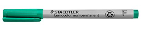 STAEDTLER 316-5 Lumocolor Non-Permanent Pen, Fine Line Width, 0.6mm - Green (Box of 10)