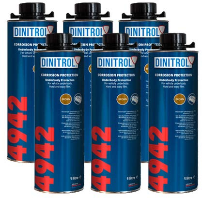 Dinitrol 4942 Underbody cera (marrone) 6 x 1 litro lattine (con tappo a vite Schutz Style)