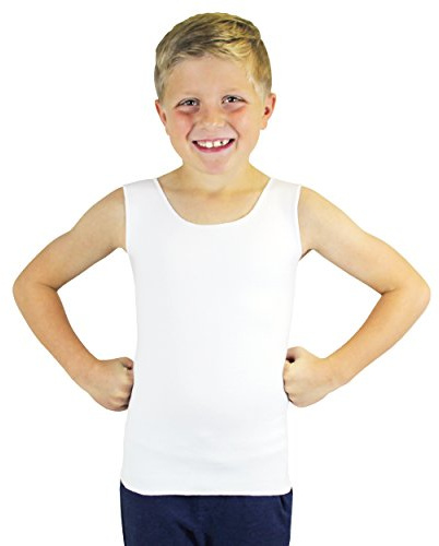 SmartKnitKIDS Compresso-T Deep Pressure Sensory Compression Undershirt - Alternative to Vest (White, Small)