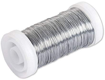 Rayher Blumendraht, silber, 0,35 mm ø, Spule 100 m, Material Eisen, verzinkt, nickelfrei, Basteldraht, Wickeldraht, 2425021