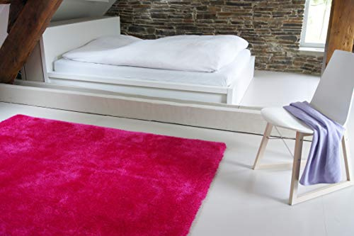 floor factory Moderner Teppich Seasons pink 80x150 cm - flauschig weicher Hochflor Teppich in aktuellen Trendfarben