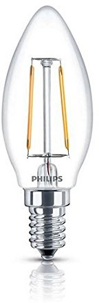 Philips LED lamp, replaces 25 W, E14, warm white (2700 Kelvin), 250 lumens, matte, clear, Pack of 1, E14 4watts 25volts