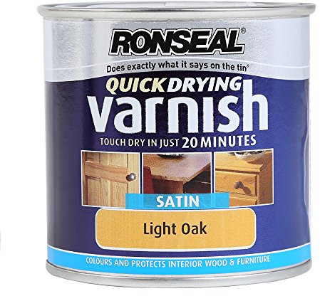 Ronseal Quick Dry Varnish Satin Light Oak 250ml