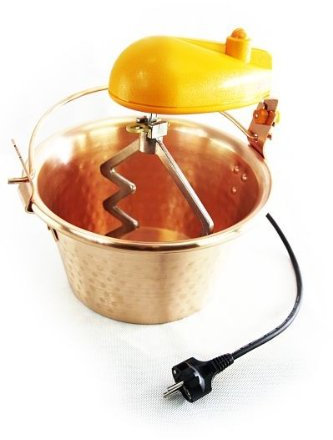 Ardes Kupfer Rührschüssel 28 cm I Kupfertopf mit elektrischem Rührwerk I Kupfer-Rührschüssel für Polenta & Süßspeisen I Traditionelle Rührschüssel-Kupfer I Kupferkessel für Marmelade