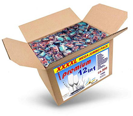 RedFOX24 Spülmaschinen Tabs - Geschirrspültabs - Spülmaschinenreiniger - mit 12 verschiedenen Funktionen - in einem 10 KG Karton erhältlich