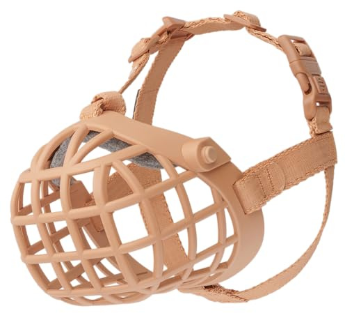 Baskerville Wide Fit Muzzle - For large broad nosed dogs, Boxer, Rottweilers, Breathable, Dog can Pant and Drink, Prevents Biting, Dog Training Muzzle for Medium and Large Dogs (Size 2)