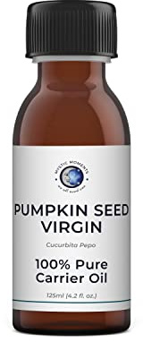 Mystic Moments| Pumpkin Seed Virgin Carrier Oil 125ml | Cucurbita Pepo | Nourishing Skin & Hair Care Treatment | Ideal for Skincare, Massage & Cosmetic Formulations | Rich Conditioning Beauty