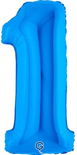 Grabo XXL Riesen Zahlen Folienballon 102 cm (40) Blau – Perfekte Deko für Geburtstage, Jubiläen & Feiern – Happy Birthday Party-Highlight - für Helium und Luft! Wiederverwendbar! 1