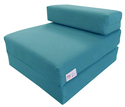 MyLayAbout Kids Z Bed - Memory Foam Chair bed & Fold up Mattress | Available in 11 colours. Perfect for childrens sleepovers, reading corners or gaming. (Pale Blue)
