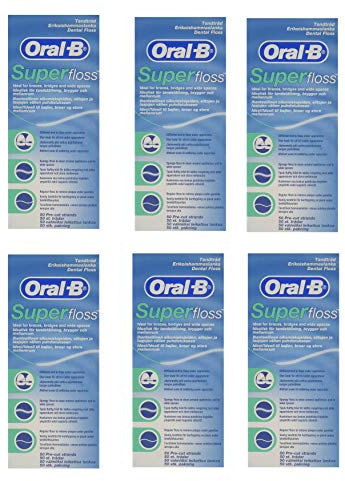 Oral-B Super Floss 50's Pre-Cut (Pack of 6) (Zahnseide)