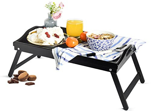 Sendez Holztablett 50x30cm dunkel Betttablett Serviertablett Tablett Frühstückstablett Holz