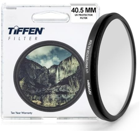 Tiffen 405UVP Slim 40,5 mm UV-skyddsfilter för kameralins, klart optiskt glas, slagtåligt, Tillverkat i USA