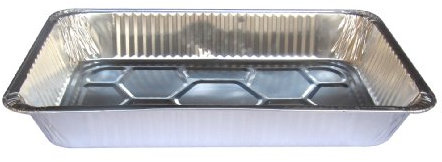 Jenpak 1/1 DISPOSABLE GASTRONORM CONTAINERS 50 PER CASE - Silver Rectangular Foil Containers - Oven Safe - Buffet Service, Catering