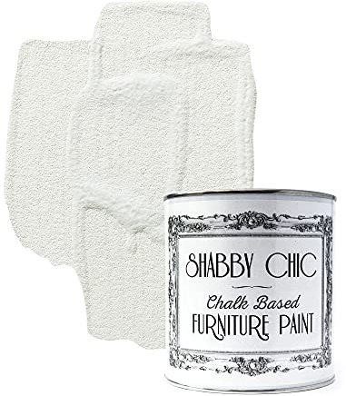 Shabby Chic Chalk Based Furniture Paint, Chalky White - 1 L | Distressed Matt Finish for Furniture, Home Decor or DIY Projects | Interior & Exterior | Non-Sand, Suitable for Wood, Plastic & Metal
