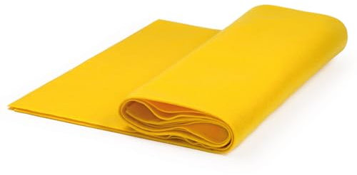 The Felt Store Bastelfilz Meterware (Breite 1,80 m) 1,6 mm dick – gelb, 100% weicher Acryl-Filz, farbintensiver und langlebiger als Polyester, ideal zum Nähen & Basteln mit Kindern