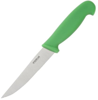 Hygiplas C862 grönsakskniv, 4 tum räfflad, grön