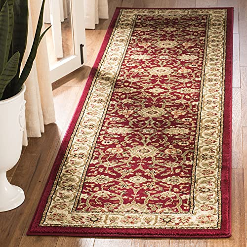 SAFAVIEH Lyndhurst Collection Runner Rug - 2'3 x 6', Red & Ivory, Traditional Oriental Design, Non-Shedding & Easy Care, Ideal for High Traffic Areas in Living Room, Bedroom (LNH212F)