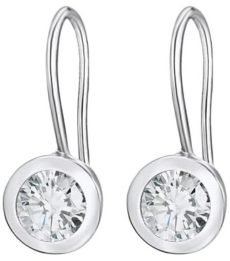 Rafaela Donata Damen Ohrhänger aus 9257- Sterling Silber mit Zirkonia weiß - Silberohrhänger Hänger mit Stein