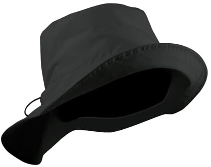 Chapeau de pluie imperméable unisexe noir taille unique
